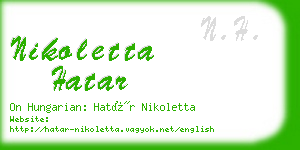 nikoletta hatar business card